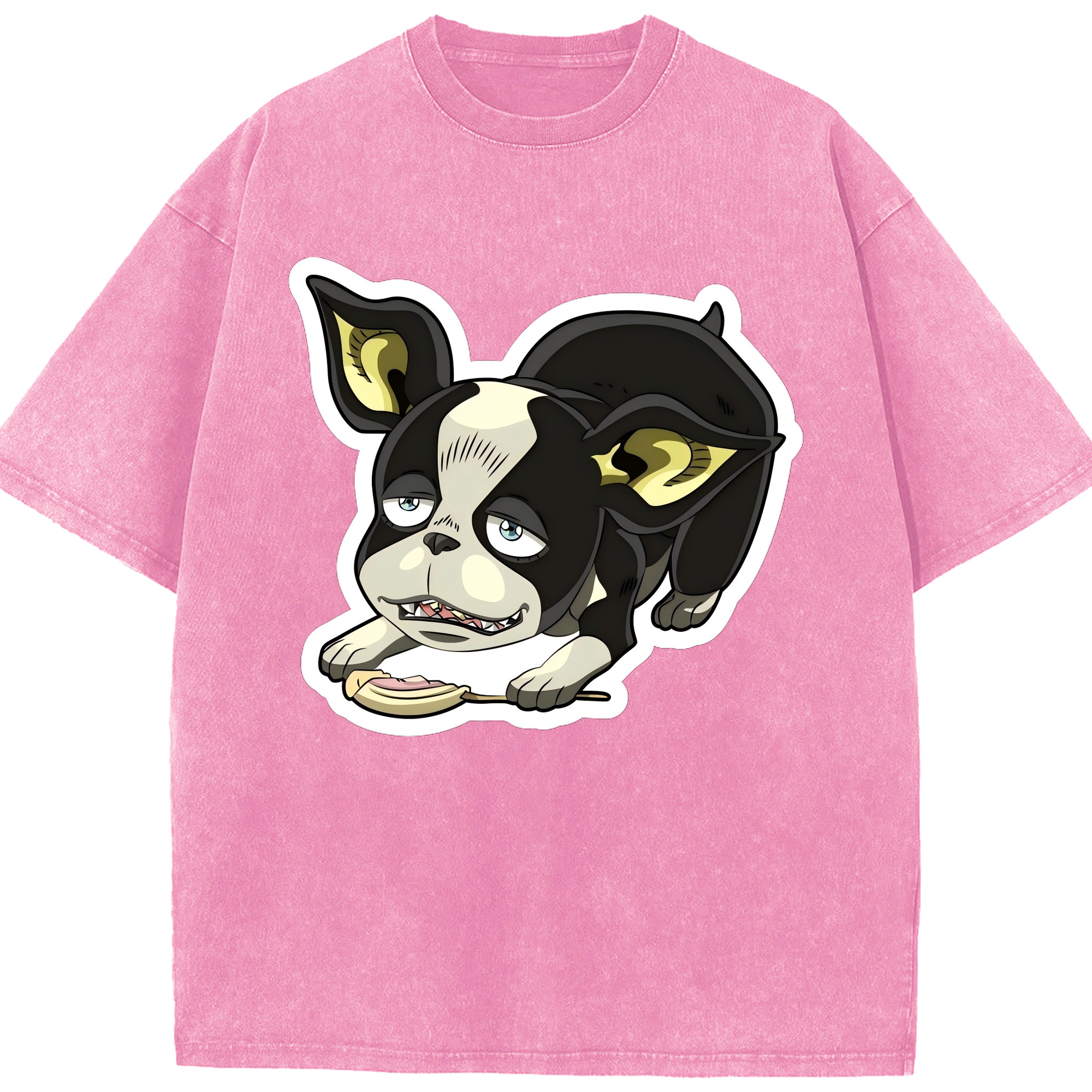（画像用） ジョジョの奇妙な冒険 イギー JoJo's Bizarre Adventure Iggy 綿100% ヴィンテージ風 半袖Tシャツ（フロントプリント）